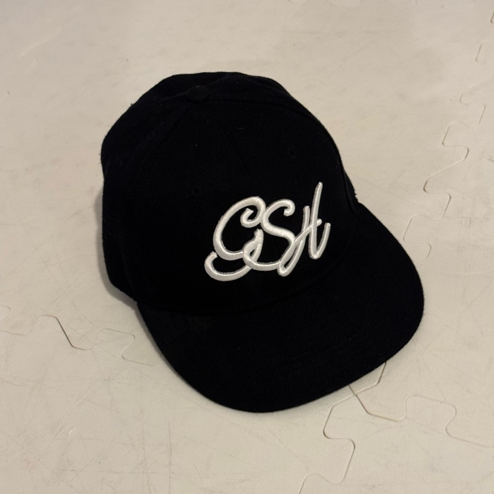 Gongshow Hockey Fitted Hat, 7” size, GSH Logo, Black